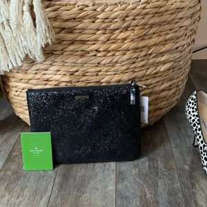 NWT kate spade sparkler clutch, black